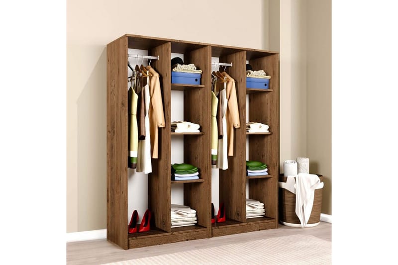Olera Garderobe 160x180 cm - Natur - Opbevaring - Tøjopbevaring - Garderobeskabe - Garderobeskab & klædeskab