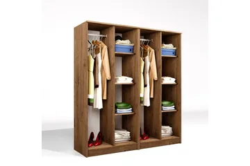 Olera Garderobe 160x180 cm - Natur - Opbevaring - Tøjopbevaring - Garderobeskabe - Garderobeskab & klædeskab