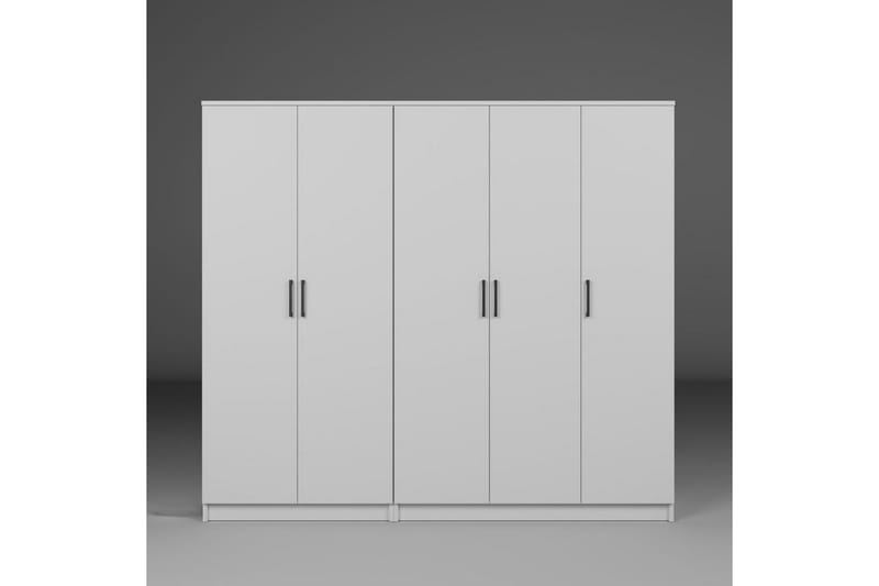 Olera Garderobe 200x180 cm - Hvid - Opbevaring - Tøjopbevaring - Garderobeskabe