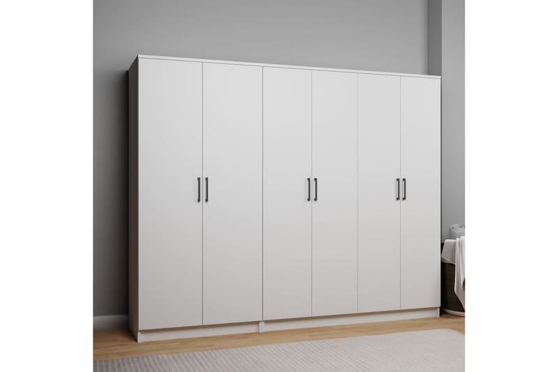 Olera Garderobe 220x180 cm - Hvid - Opbevaring - Tøjopbevaring - Garderobeskabe