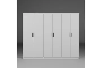 Olera Garderobe 220x180 cm - Hvid - Opbevaring - Tøjopbevaring - Garderobeskabe
