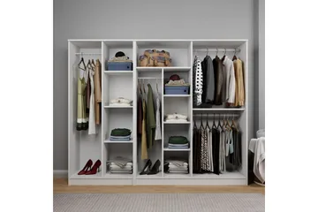 Olera Garderobe 220x180 cm - Hvid - Opbevaring - Tøjopbevaring - Garderobeskabe