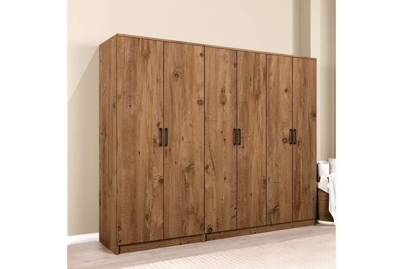 Olera Garderobe 220x180 cm - Natur - Opbevaring - Tøjopbevaring - Garderobeskabe