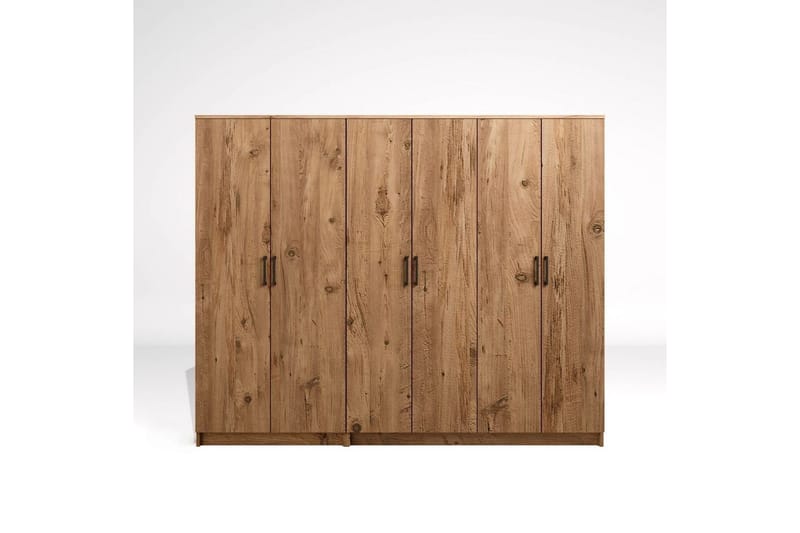 Olera Garderobe 220x180 cm - Natur - Opbevaring - Tøjopbevaring - Garderobeskabe