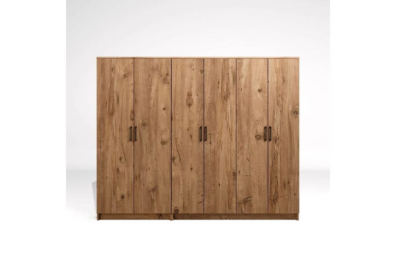 Olera Garderobe 220x180 cm - Natur - Opbevaring - Tøjopbevaring - Garderobeskabe