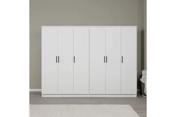 Olera Garderobe 240x180 cm - Hvid - Opbevaring - Tøjopbevaring - Garderobeskabe