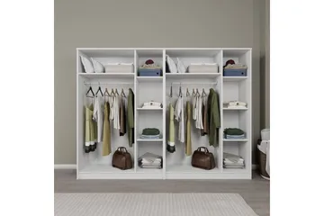 Olera Garderobe 240x180 cm - Hvid - Opbevaring - Tøjopbevaring - Garderobeskabe