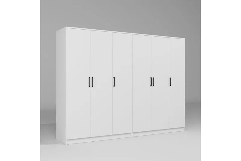 Olera Garderobe 240x180 cm - Hvid - Opbevaring - Tøjopbevaring - Garderobeskabe