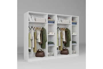 Olera Garderobe 240x180 cm - Hvid - Opbevaring - Tøjopbevaring - Garderobeskabe
