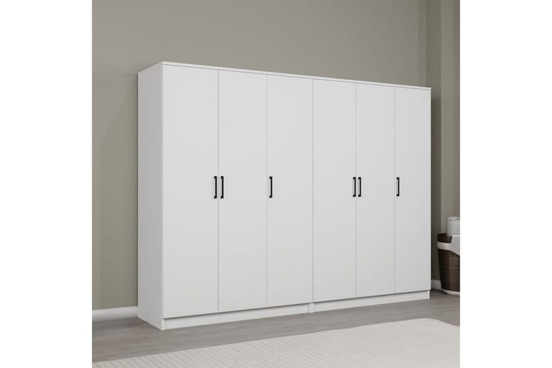 Olera Garderobe 240x180 cm - Hvid - Opbevaring - Tøjopbevaring - Garderobeskabe
