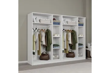 Olera Garderobe 240x180 cm - Hvid - Opbevaring - Tøjopbevaring - Garderobeskabe