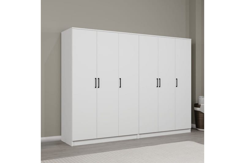 Olera Garderobe 240x180 cm - Hvid - Opbevaring - Tøjopbevaring - Garderobeskabe