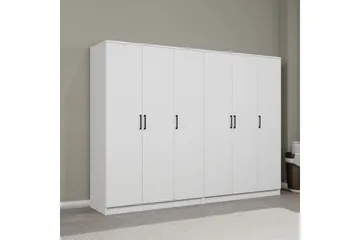 Olera Garderobe 240x180 cm - Hvid - Opbevaring - Tøjopbevaring - Garderobeskabe