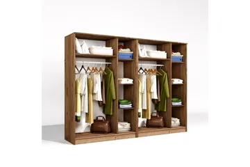 Olera Garderobe 240x180 cm - Natur - Opbevaring - Tøjopbevaring - Garderobeskabe
