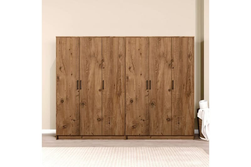 Olera Garderobe 240x180 cm - Natur - Opbevaring - Tøjopbevaring - Garderobeskabe