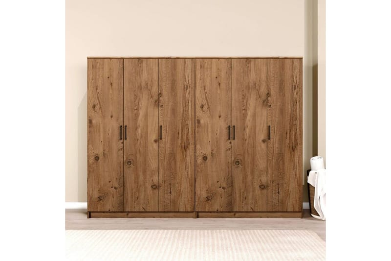 Olera Garderobe 240x180 cm - Natur - Opbevaring - Tøjopbevaring - Garderobeskabe