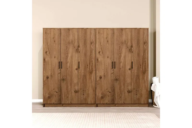 Olera Garderobe 240x180 cm - Natur - Opbevaring - Tøjopbevaring - Garderobeskabe