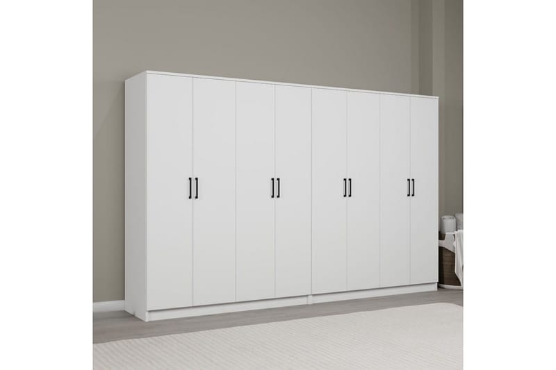Olera Garderobe 280x180 cm - Hvid - Opbevaring - Tøjopbevaring - Garderobeskabe