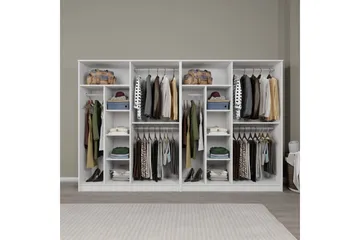 Olera Garderobe 280x180 cm - Hvid - Opbevaring - Tøjopbevaring - Garderobeskabe