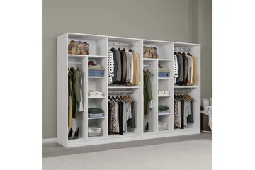 Olera Garderobe 280x180 cm - Hvid - Opbevaring - Tøjopbevaring - Garderobeskabe