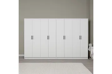 Olera Garderobe 280x180 cm - Hvid - Opbevaring - Tøjopbevaring - Garderobeskabe