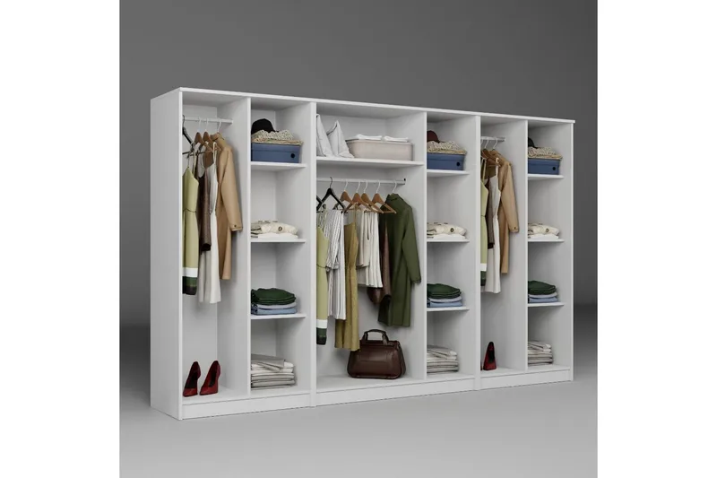 Olera Garderobe 280x180 cm - Hvid - Opbevaring - Tøjopbevaring - Garderobeskabe - Garderobeskab & klædeskab