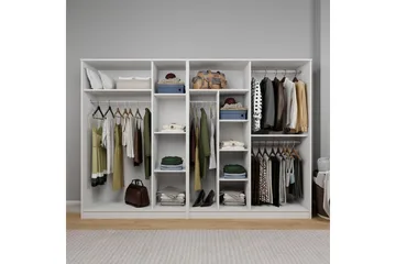 Olera Garderobe 280x180 cm - Hvid - Opbevaring - Tøjopbevaring - Garderobeskabe