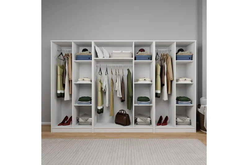 Olera Garderobe 280x180 cm - Hvid - Opbevaring - Tøjopbevaring - Garderobeskabe - Hjørnegarderobe