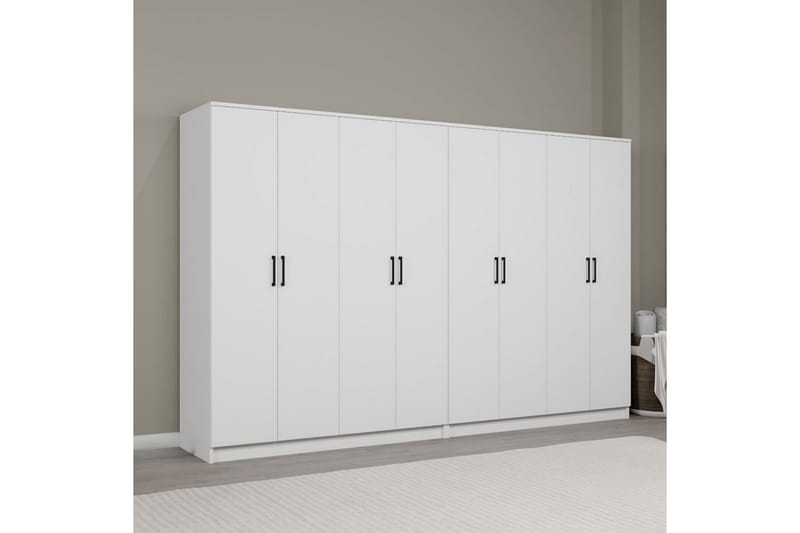 Olera Garderobe 280x180 cm - Hvid - Opbevaring - Tøjopbevaring - Garderobeskabe