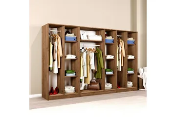 Olera Garderobe 280x180 cm - Natur - Opbevaring - Tøjopbevaring - Garderobeskabe - Garderobeskab & klædeskab