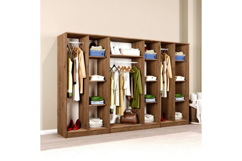 Olera Garderobe 280x180 cm - Natur - Opbevaring - Tøjopbevaring - Garderobeskabe - Garderobeskab & klædeskab