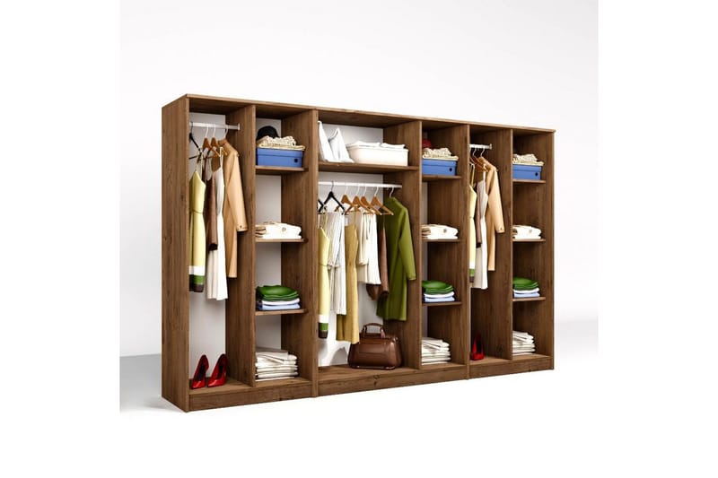 Olera Garderobe 280x180 cm - Natur - Opbevaring - Tøjopbevaring - Garderobeskabe - Garderobeskab & klædeskab