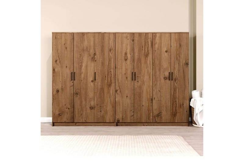 Olera Garderobe 280x180 cm - Natur - Opbevaring - Tøjopbevaring - Garderobeskabe