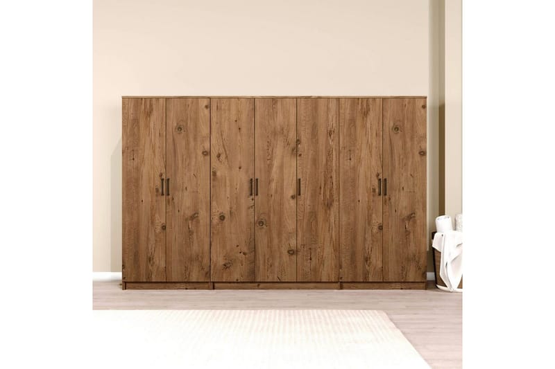 Olera Garderobe 280x180 cm - Natur - Opbevaring - Tøjopbevaring - Garderobeskabe - Garderobeskab & klædeskab