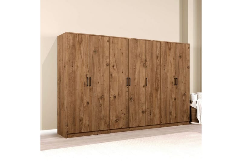 Olera Garderobe 280x180 cm - Natur - Opbevaring - Tøjopbevaring - Garderobeskabe