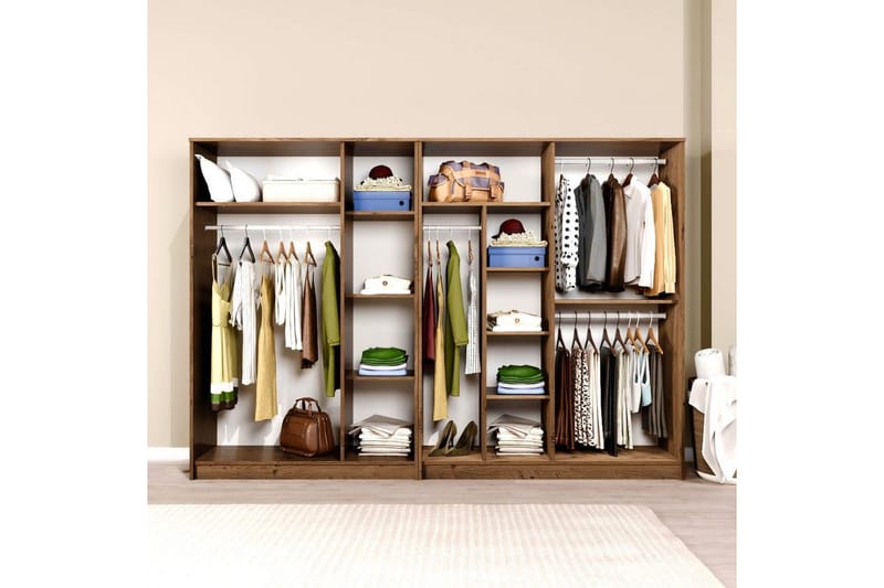 Olera Garderobe 280x180 cm - Natur - Opbevaring - Tøjopbevaring - Garderobeskabe