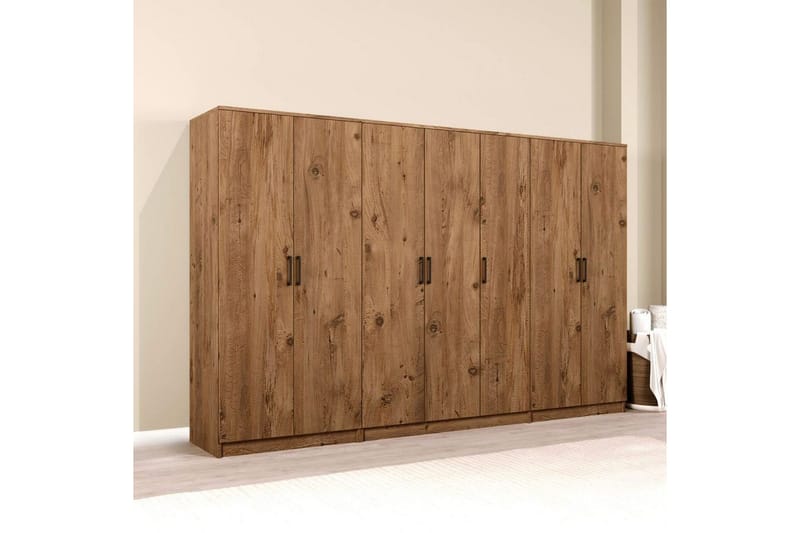 Olera Garderobe 280x180 cm - Natur - Opbevaring - Tøjopbevaring - Garderobeskabe - Garderobeskab & klædeskab