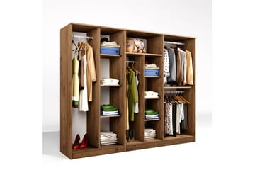 Olera Garderobeskab 220 cm i Lyst Træ - Natur - Opbevaring - Tøjopbevaring - Garderobeskabe