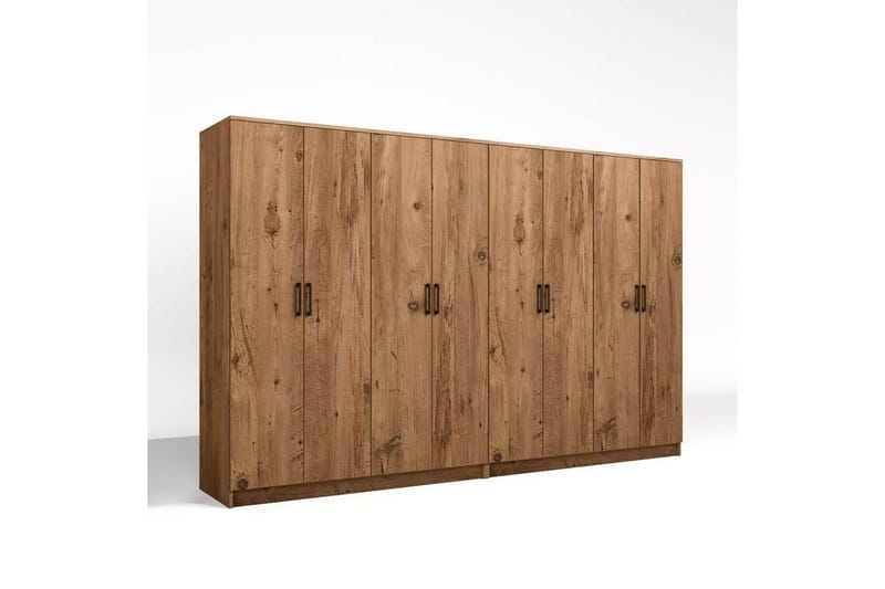 Olera Garderobeskab 280 cm i Lyst Træ, Brun