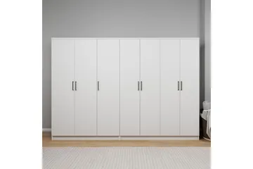Olera Garderobeskab 280 cm i Træ - Hvid - Opbevaring - Tøjopbevaring - Garderobeskabe