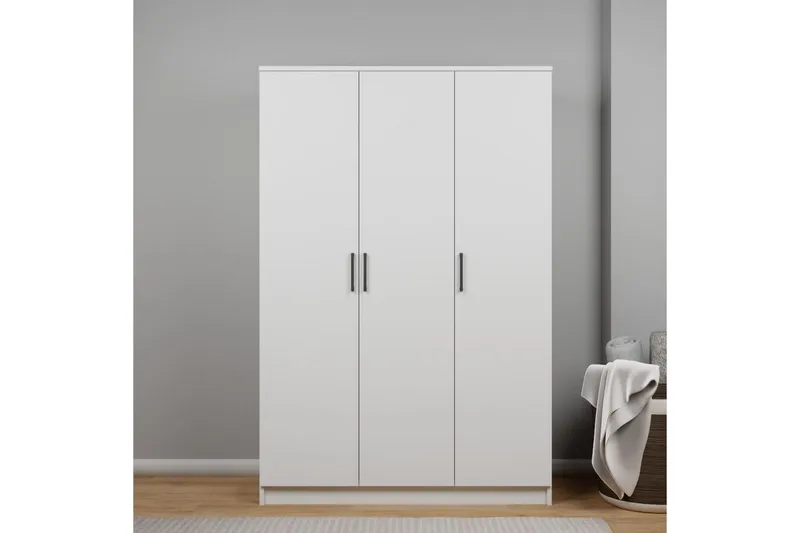 Olera Garderobesskåp 120x180 cm - Hvid - Opbevaring - Tøjopbevaring - Garderobeskabe - Hjørnegarderobe