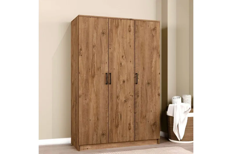 Olera Garderobesskåp 120x180 cm - Natur - Opbevaring - Tøjopbevaring - Garderobeskabe - Hjørnegarderobe