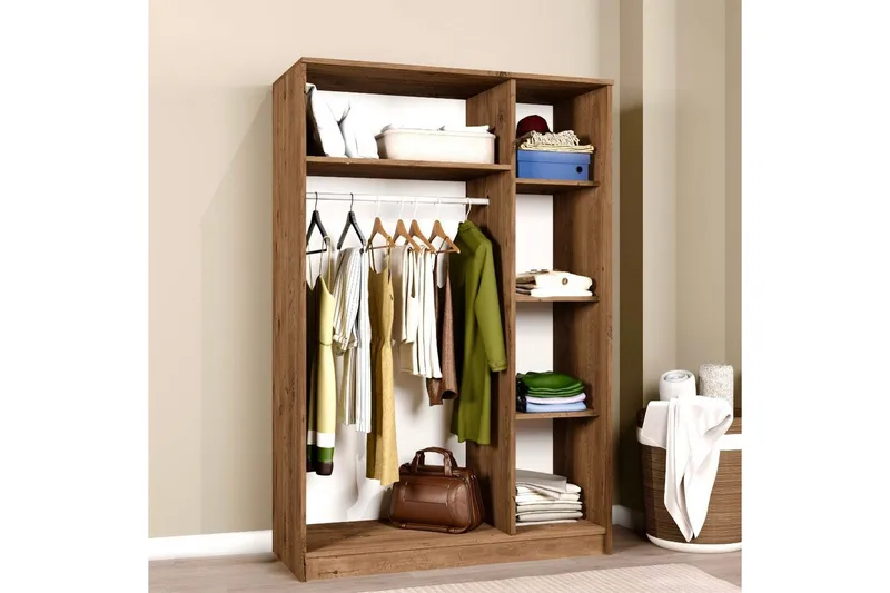 Olera Garderobesskåp 120x180 cm - Natur - Opbevaring - Tøjopbevaring - Garderobeskabe - Hjørnegarderobe