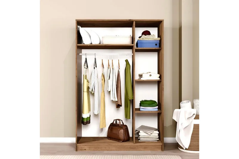 Olera Garderobesskåp 120x180 cm - Natur - Opbevaring - Tøjopbevaring - Garderobeskabe - Hjørnegarderobe