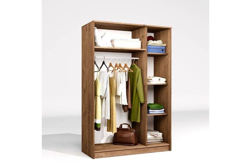 Olera Garderobesskåp 120x180 cm - Natur - Opbevaring - Tøjopbevaring - Garderobeskabe - Hjørnegarderobe