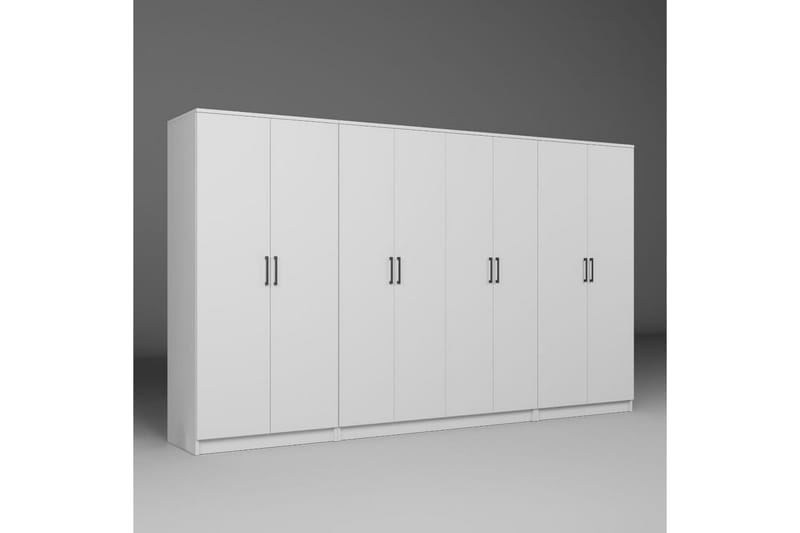 Olera Garderobesskåp 300x180 cm - Hvid - Opbevaring - Tøjopbevaring - Garderobeskabe - Garderobeskab & klædeskab