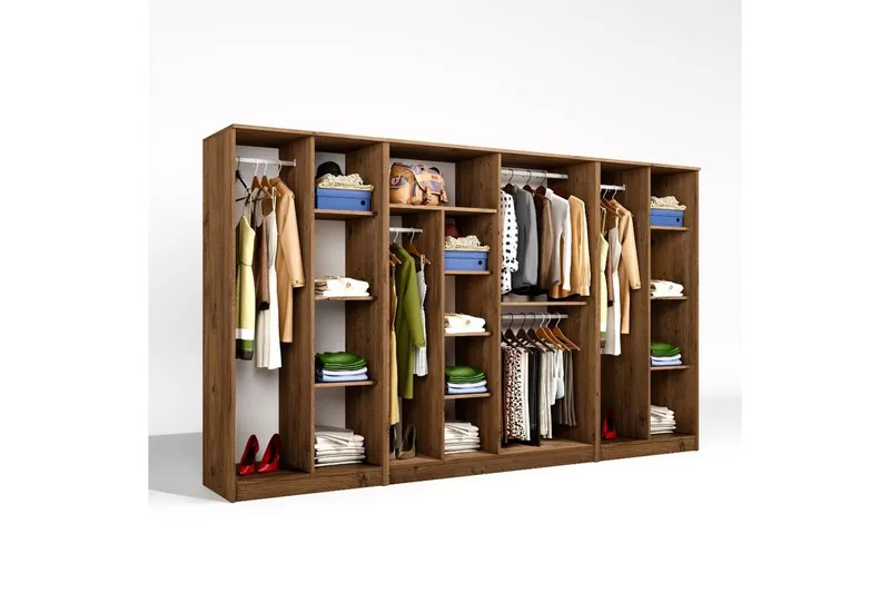 Olera Garderobesskåp 300x180 cm - Natur - Opbevaring - Tøjopbevaring - Garderobeskabe - Hjørnegarderobe