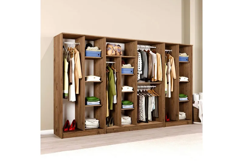 Olera Garderobesskåp 300x180 cm - Natur - Opbevaring - Tøjopbevaring - Garderobeskabe - Hjørnegarderobe