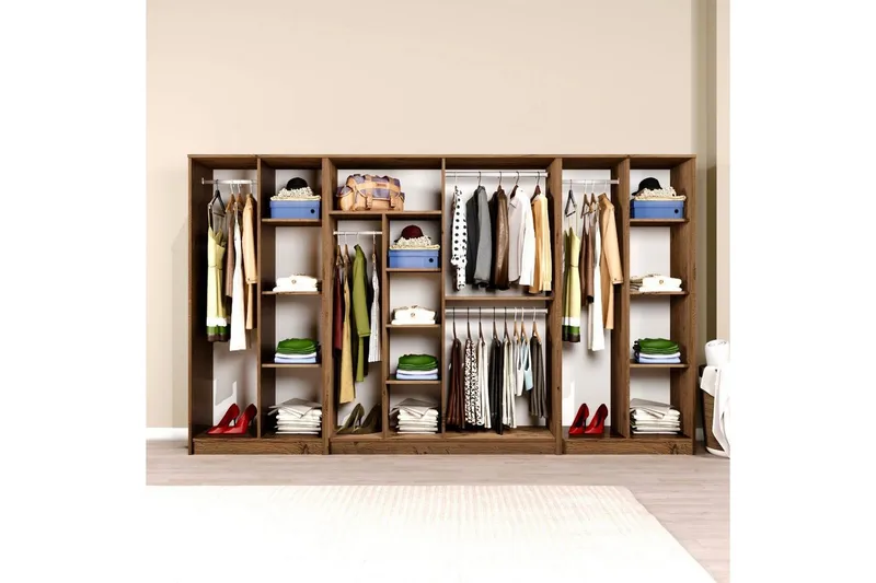 Olera Garderobesskåp 300x180 cm - Natur - Opbevaring - Tøjopbevaring - Garderobeskabe - Hjørnegarderobe