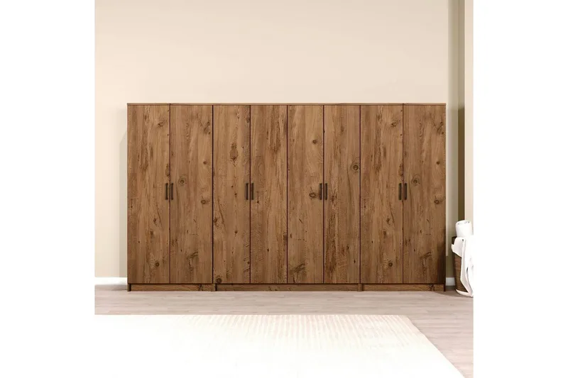 Olera Garderobesskåp 300x180 cm - Natur - Opbevaring - Tøjopbevaring - Garderobeskabe - Garderobeskab & klædeskab